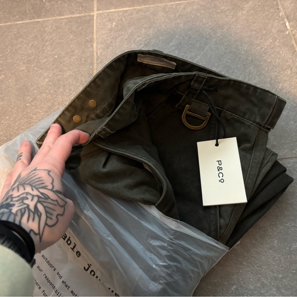 P&Co SURPLUS HIGH WAISTED PANTS - KHAKI GREEN - Picture 4 of 4